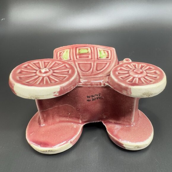 1960s Stagecoach Planter Container Figural Ceramic Whimsical Made in Japan VTG - Picture 6 of 11